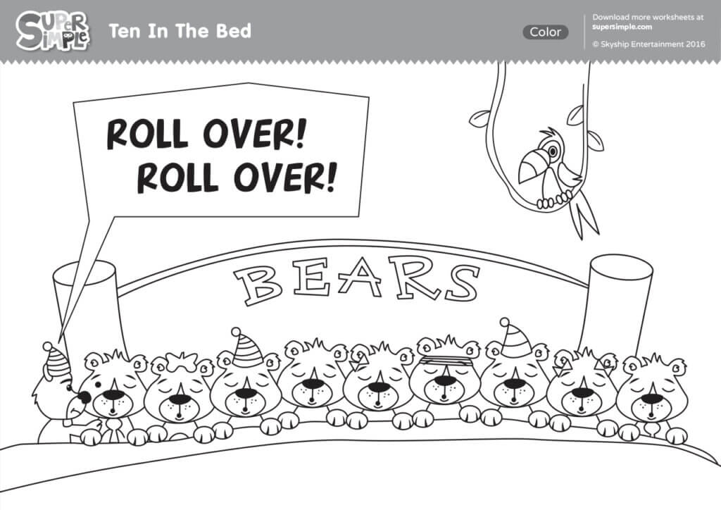 Ten in the bed coloring pages