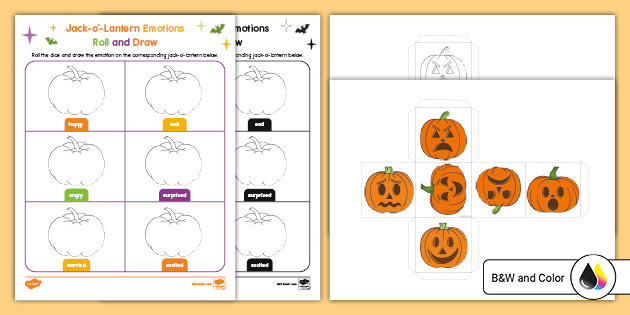 Roll a jack o lantern game roll and draw usa