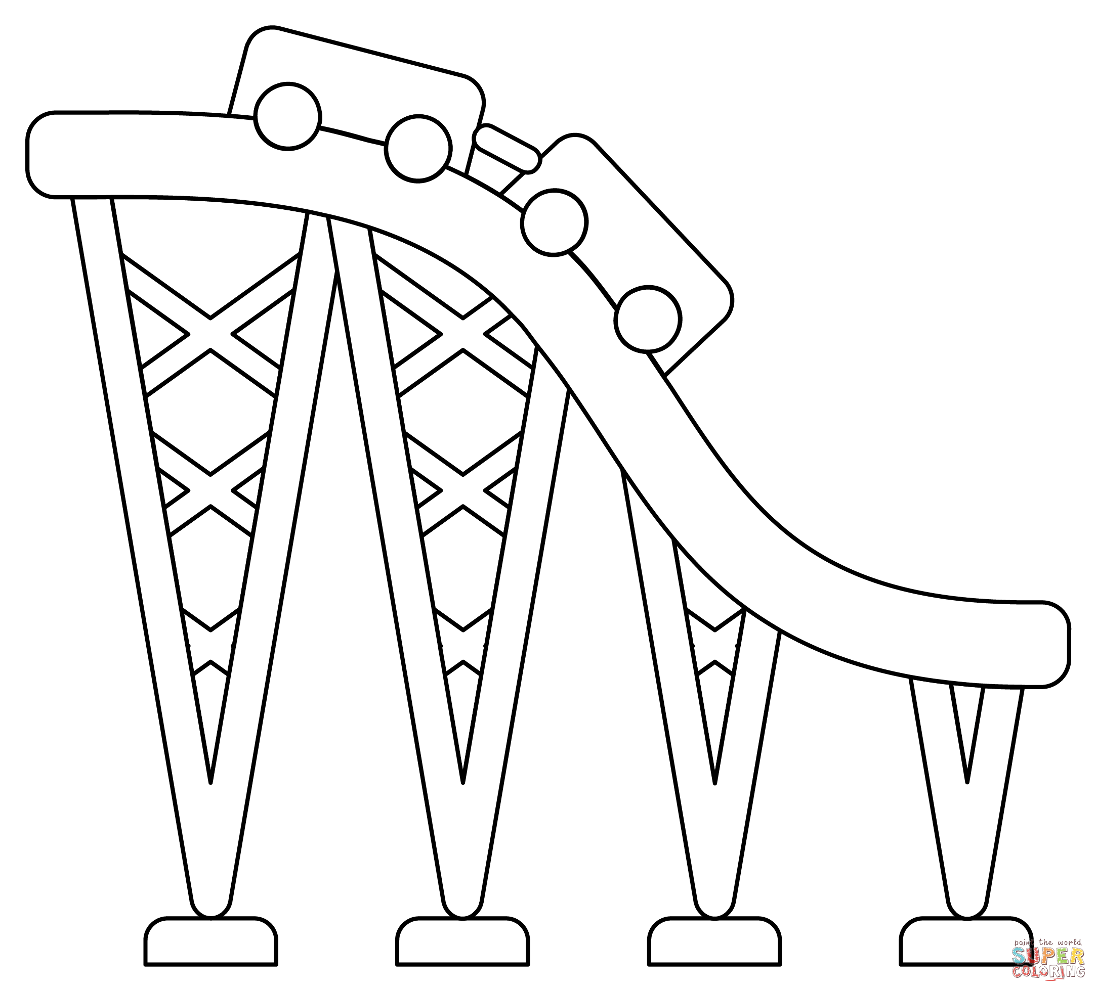 Roller coaster coloring page free printable coloring pages