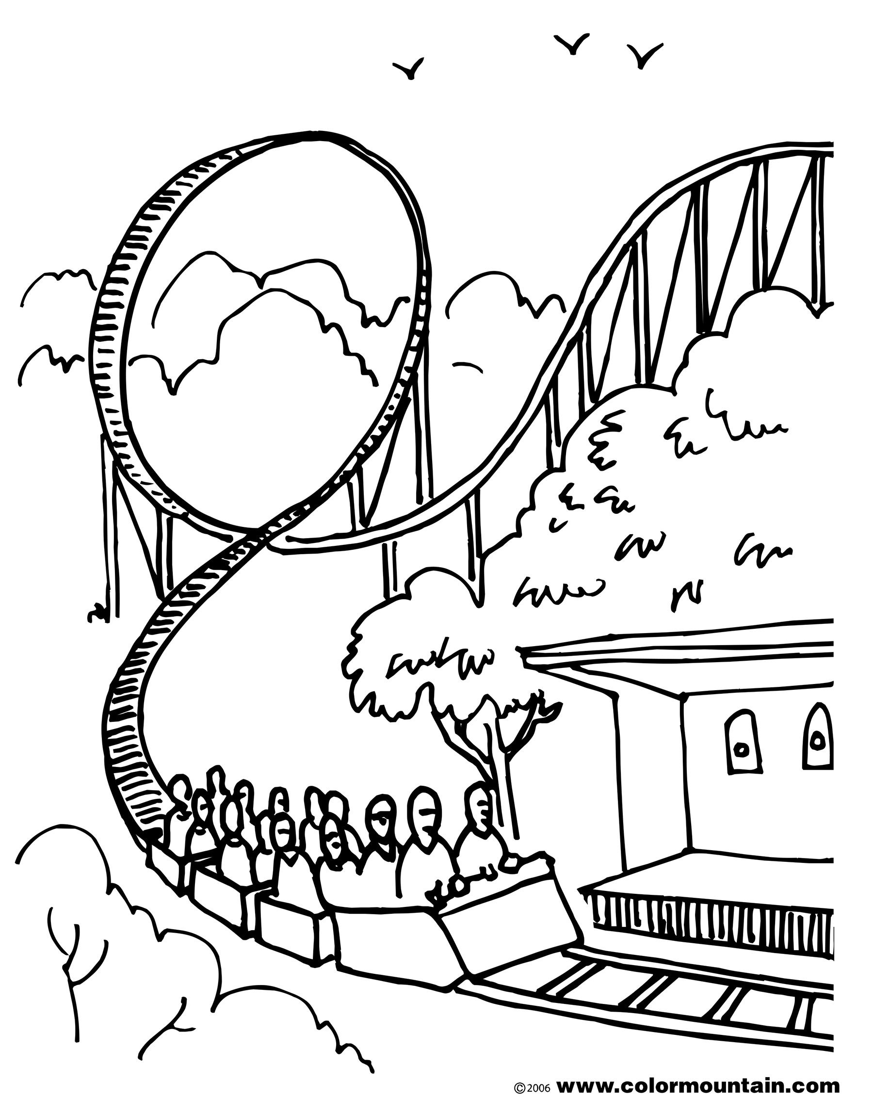 Roller coaster drawing coloring pages roller coaster