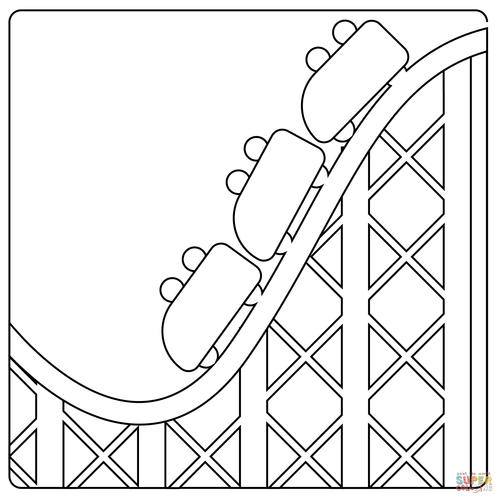 Roller coaster emoji coloring page free printable coloring pages