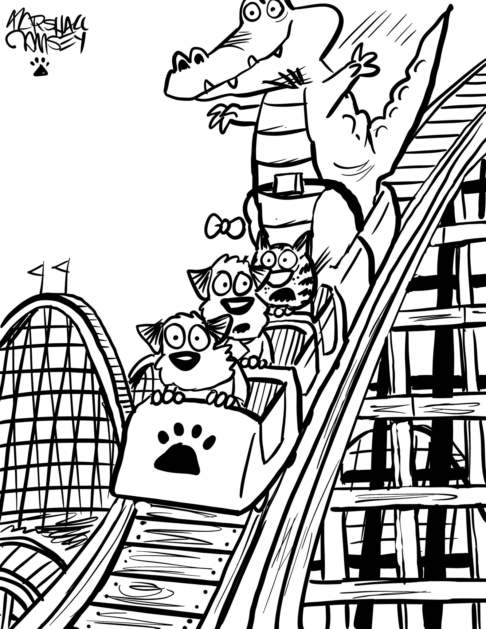 Pip the dog cbe on x todays free coloring sheet roller coaster july coloringwithbanjoandpip coloring btposse coloringsheet httpstcomexsut x