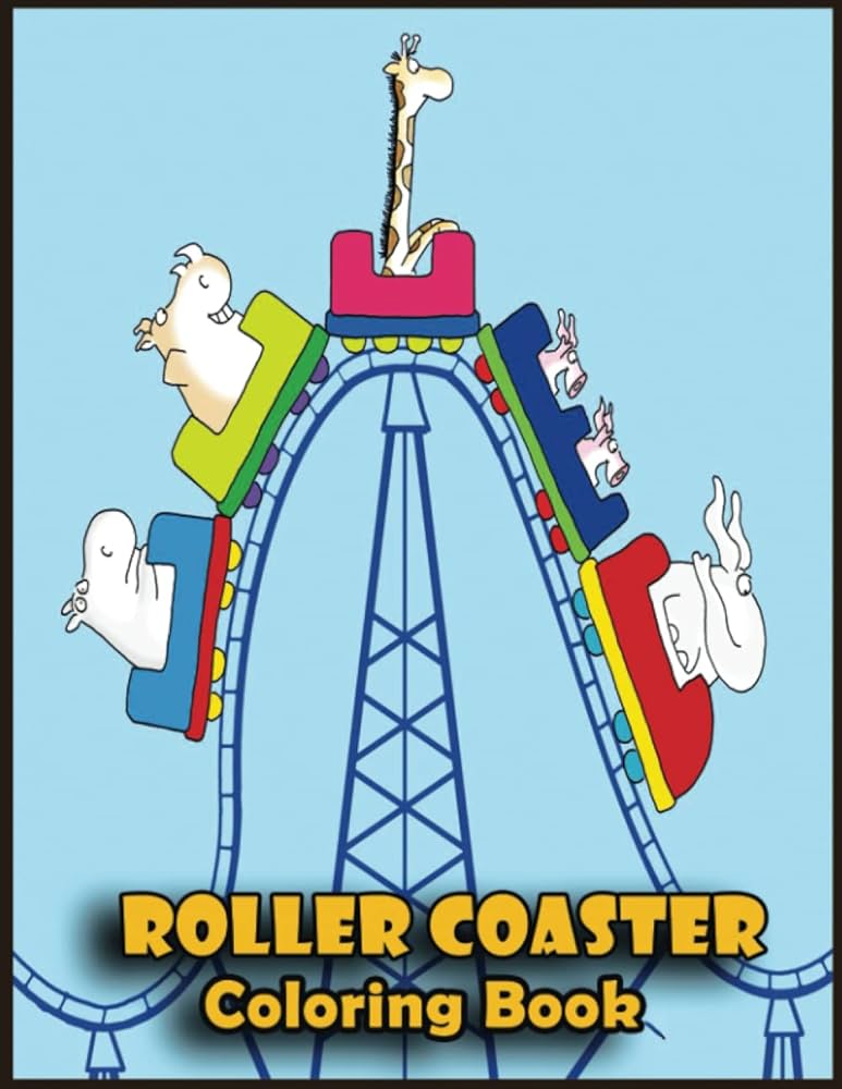 Roller coaster coloring book easy roller coaster coloring pages use for adults kids toddlers children roller coaster lovers fans eleanor corner books