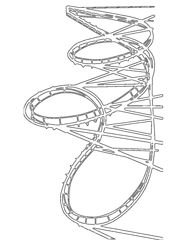 Rollercoaster coloring page