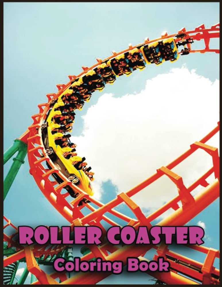 Roller coaster coloring book amazing gifts for roller coaster lovers fans with high quality print pages use for relax stress relief and creativity in holidays by christan coloring