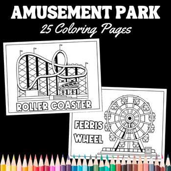 Amusement park coloring pages by teachers helper tpt