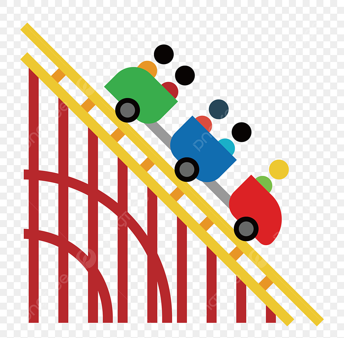 Color roller coaster png vector psd and clipart with transparent background for free download