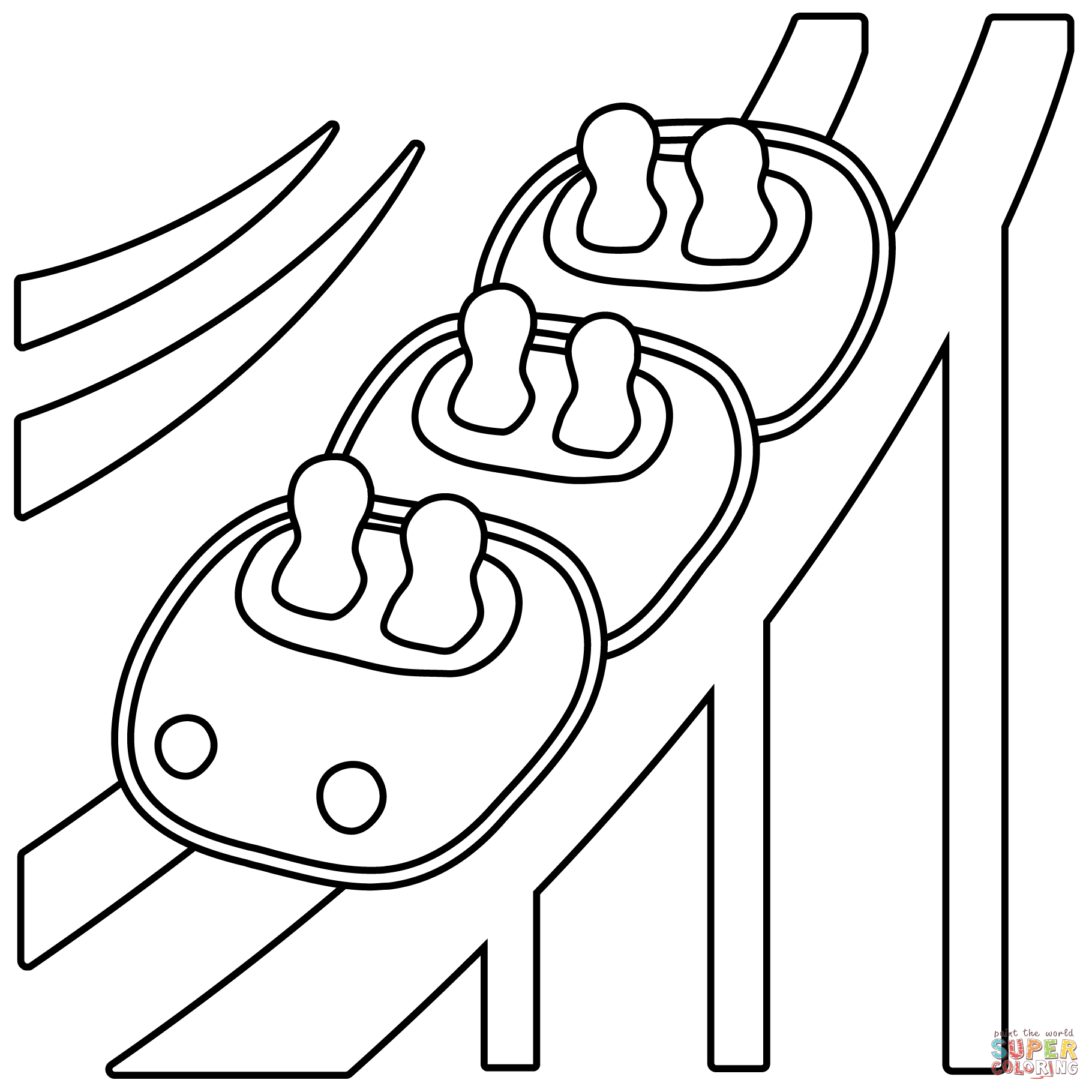 Roller coaster emoji coloring page free printable coloring pages