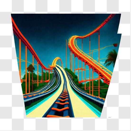 Download thrilling roller coaster adventure under the stars png online