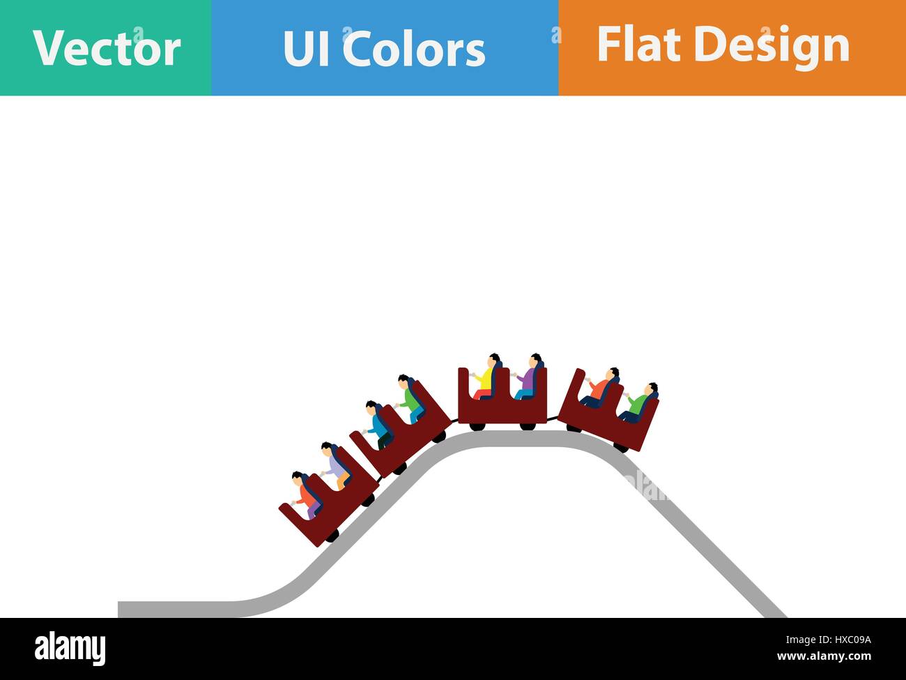 Small roller coaster icon flat stock vector images