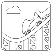 Roller coaster emoji coloring page free printable coloring pages