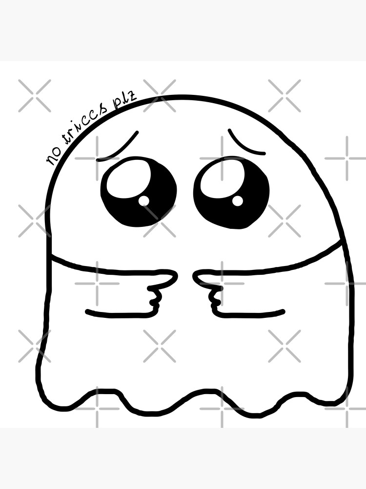 Pleading emoji ghost no triccs halloween photographic print for sale by punderstandable