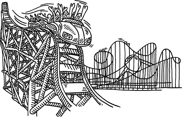 Roller coaster track vector stock illustrations royalty