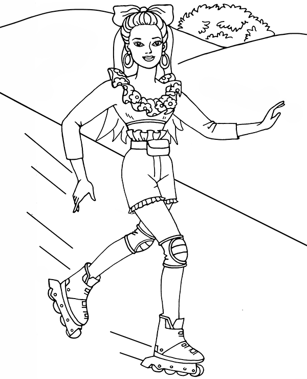 Free barbie coloring page for girls