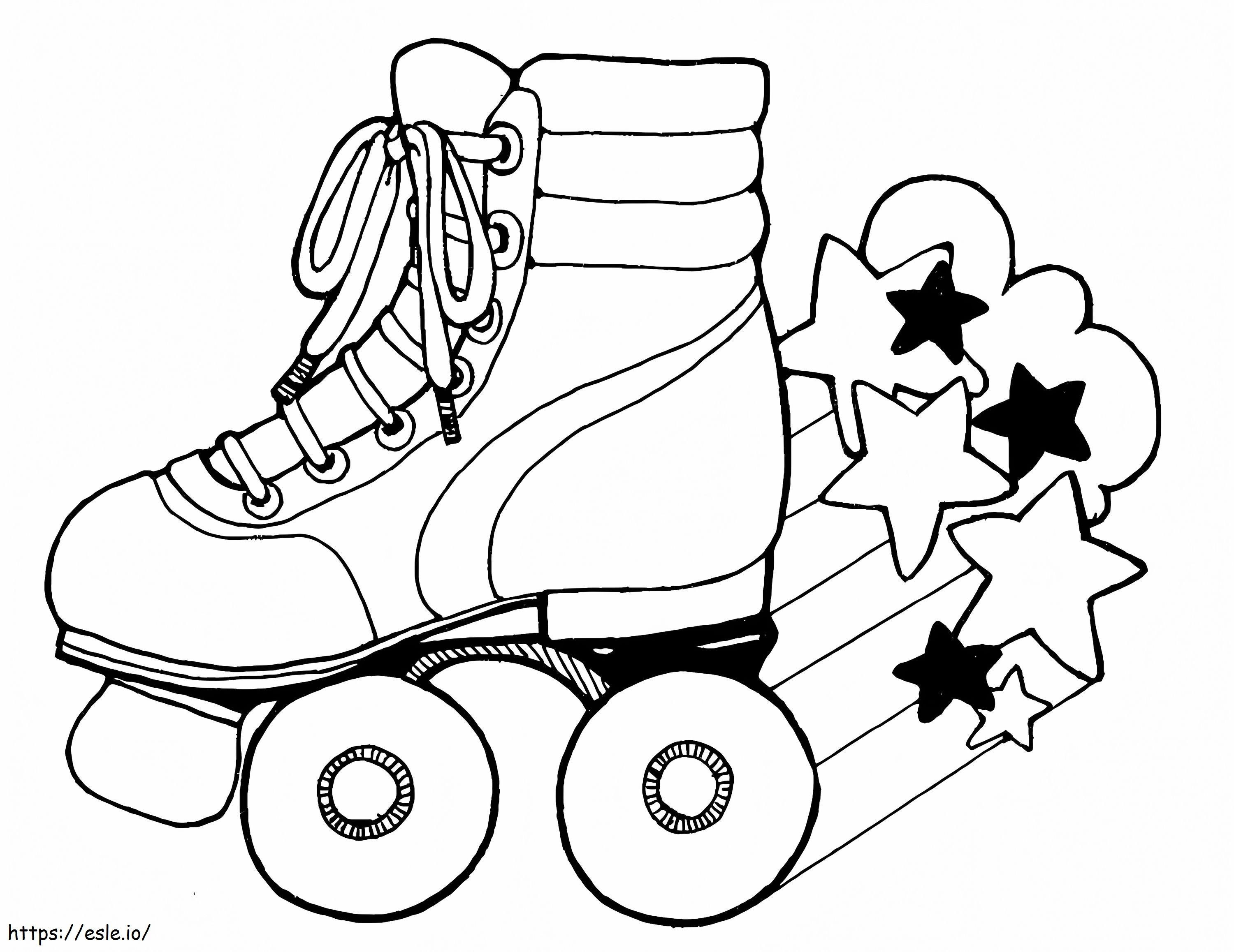 Cool roller skate coloring page