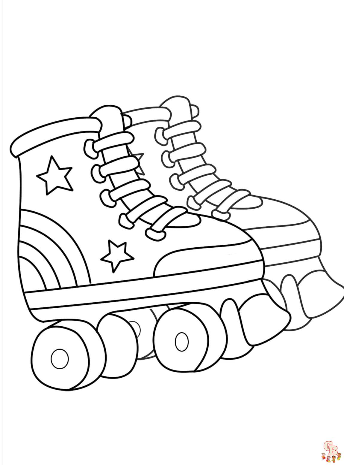 Printable roller skate coloring pages free for kids and adults