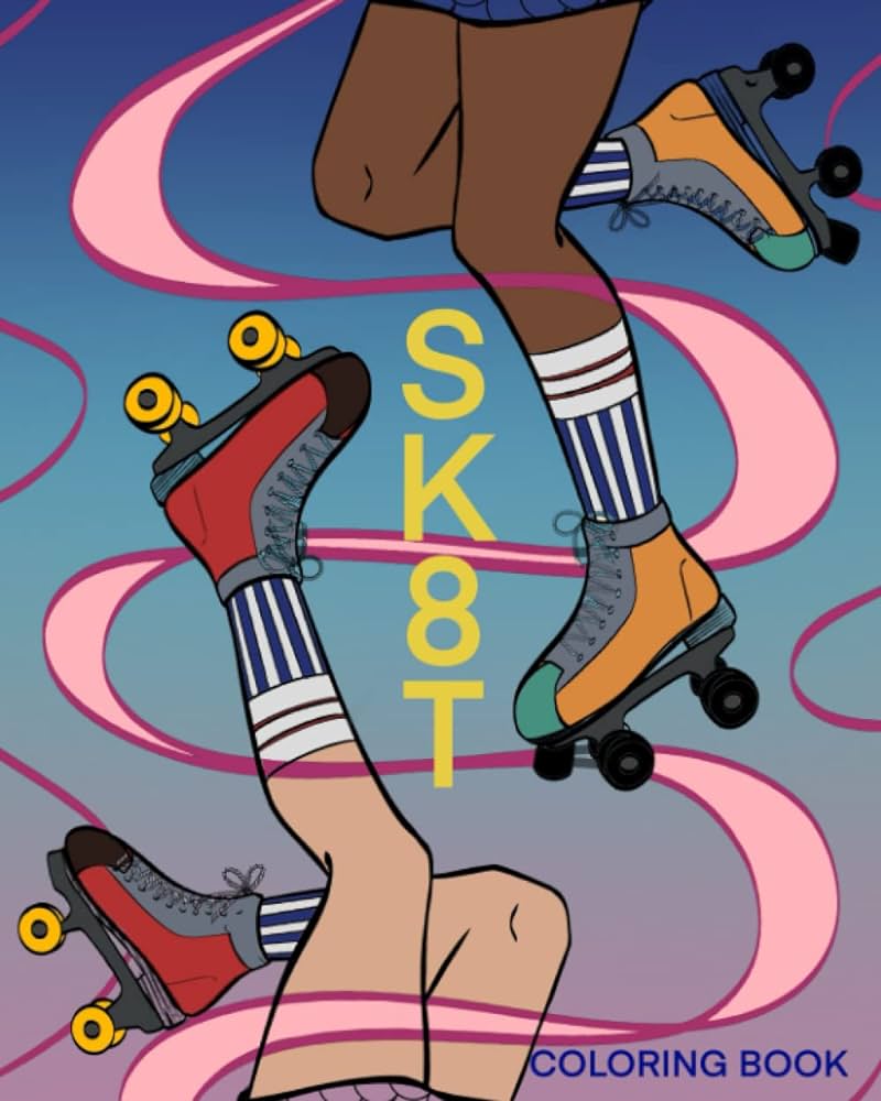 Skt coloring book roller skate lovers design color beautifully illustrated quad skates templates kanvas gallacher kristen books