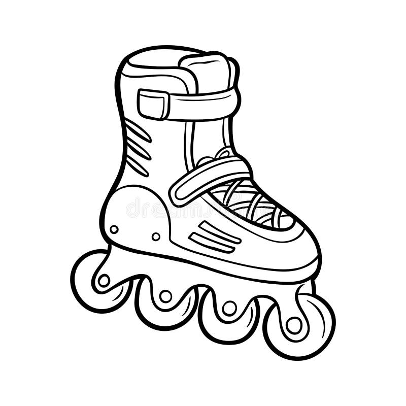 Coloring book for kids roller skate stock vector