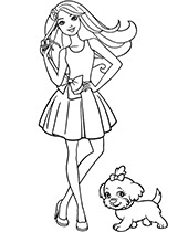 Free barbie coloring page for girls