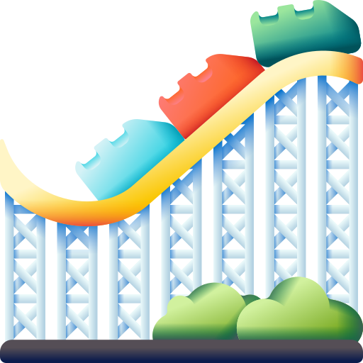 Roller coaster d color icon