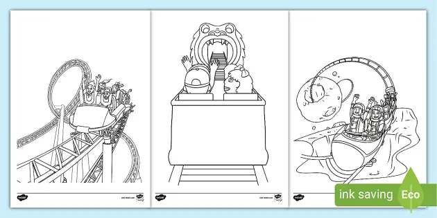 Theme park colouring pages teacher made