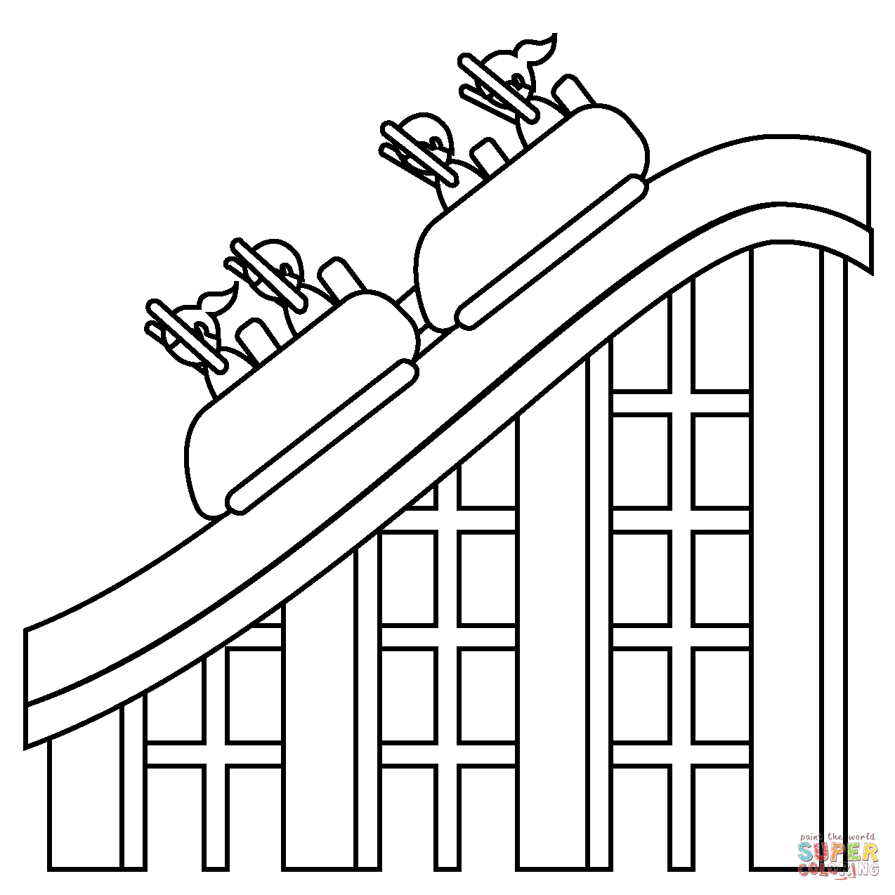 Roller coaster emoji coloring page free printable coloring pages