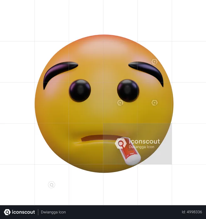 Face with thermometer emoji d icon download in png obj or blend format