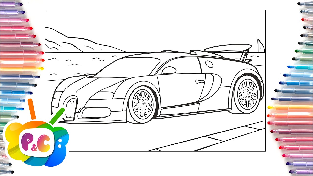 Bugatti veyron coloring page supercar coloring pageelektronomia rud