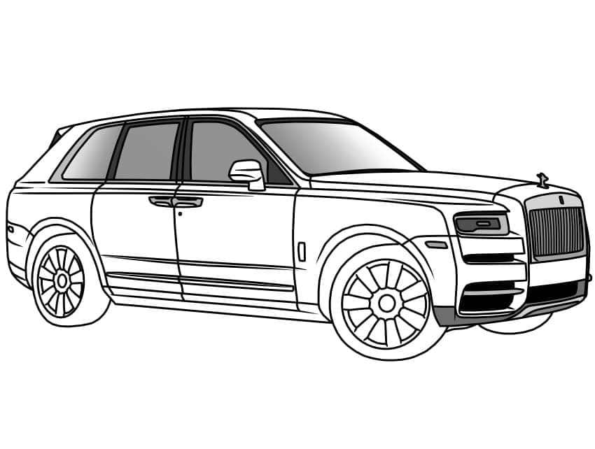 Rolls royce cullinan coloring page