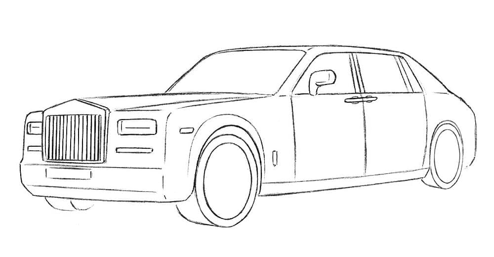 Free rolls royce car coloring page