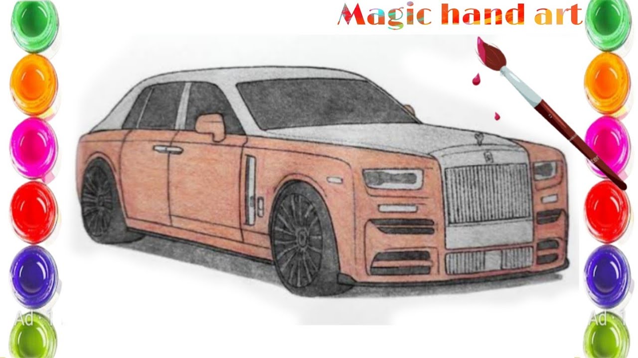 How to draw a rolls royce coloring dumper for kids toddlers drawing painting