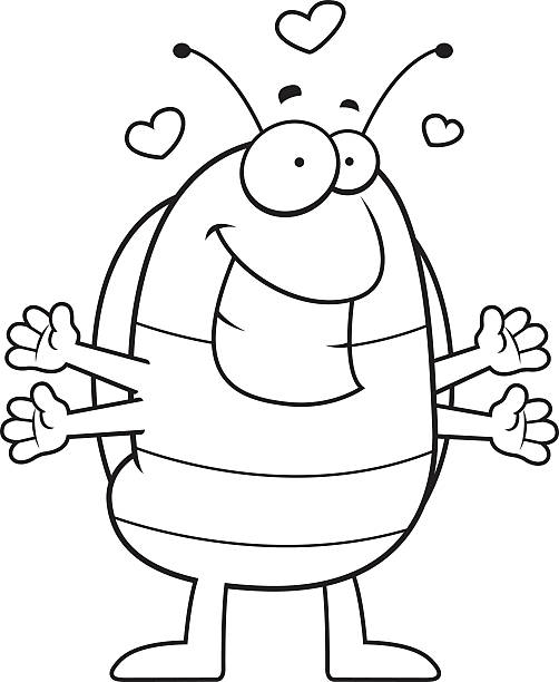 Cartoon pill bug hug stock illustration