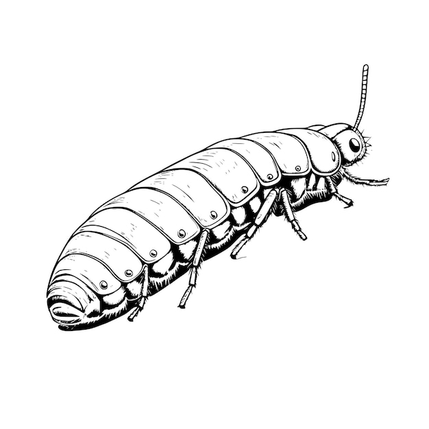 Premium vector armyworm coloring page for kids