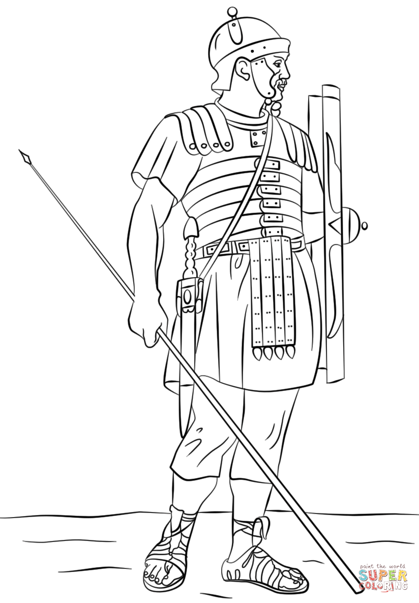 Roman legionary soldier coloring page free printable coloring pages