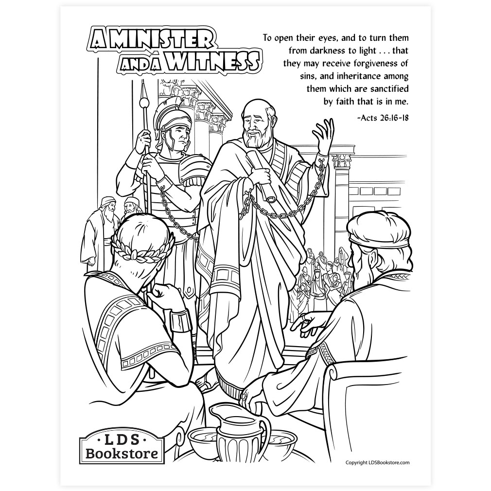 Paul testifies to roman rulers coloring page