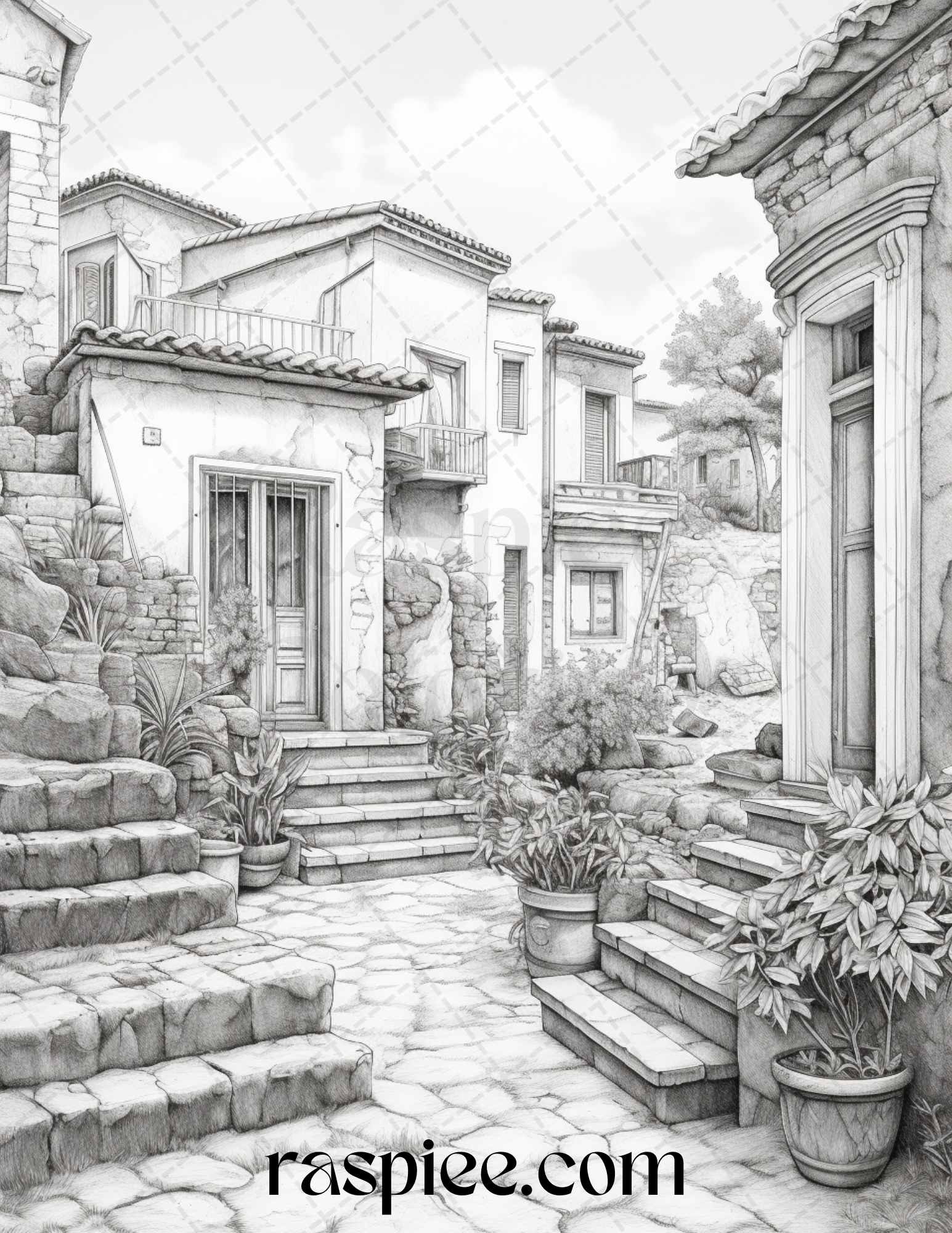 Roman architecture grayscale coloring pages printable for adults pdf â coloring