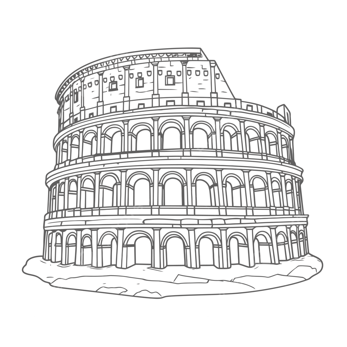 Coloring pages with the roman colosseum outline sketch drawing vector wing drawing man drawing ring drawing png and vector with transparent background for free download