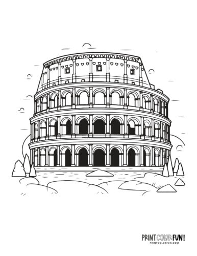 Roman colosseum coloring pages clipart at