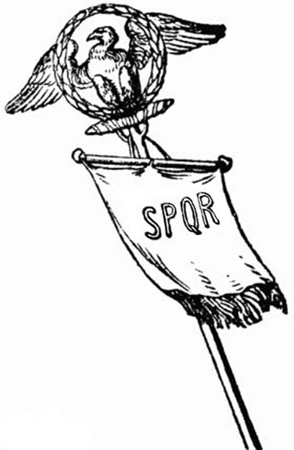 Spqr vexillum of ancient rome army coloring page