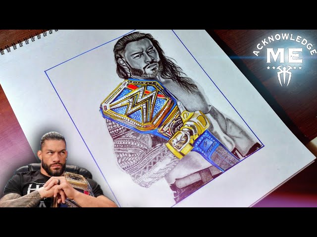 How to draw draw roman reigns step by step easy shwet sketches