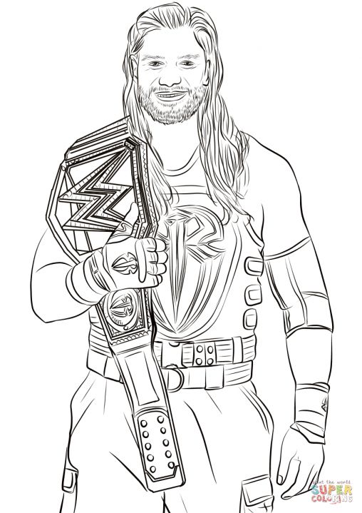 Roman reigns coloring pages wwe coloring pages coloring pages sports coloring pages