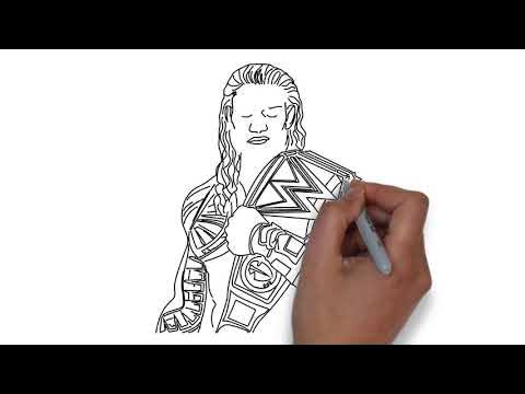 How to draw roan reigns wwe universal chapion step by step