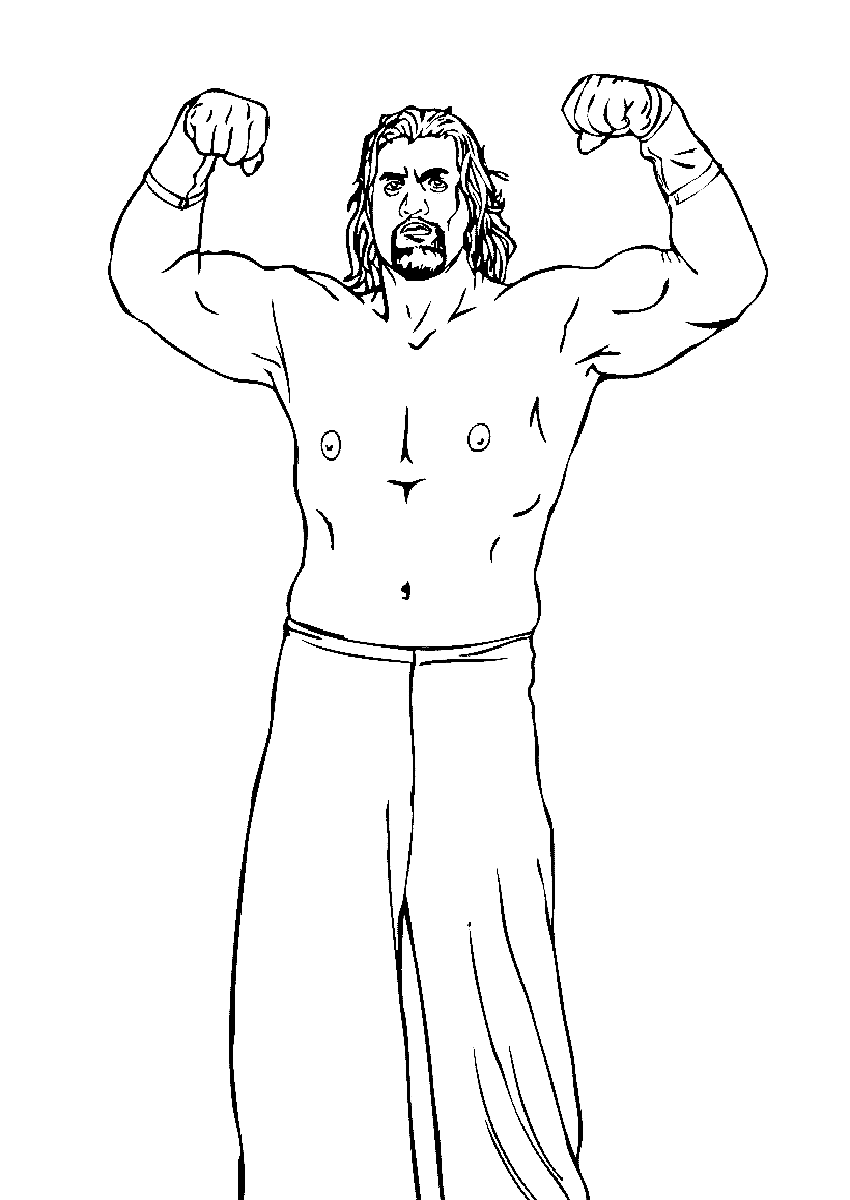 Roman reigns wwe coloring page