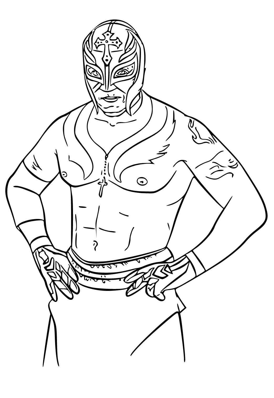 Free printable wwe mask coloring page for adults and kids