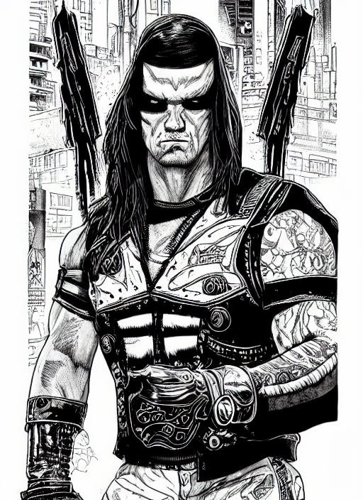 The undertaker cyborg portrait cyberpunk manual by steampoweredmikej inktober ink drawing black and white coloring pages manga highly detailed