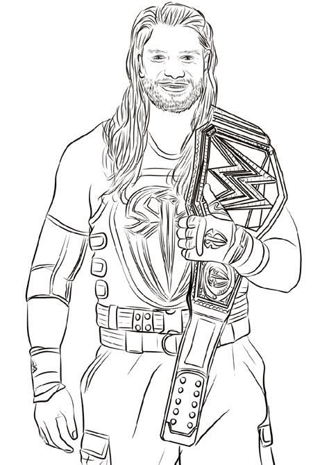 Wwe coloring book pages at coloringpage wwe coloring pages roman reigns page wwe