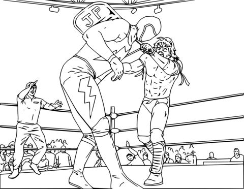 Wwe wrestling fight coloring page free printable coloring pages