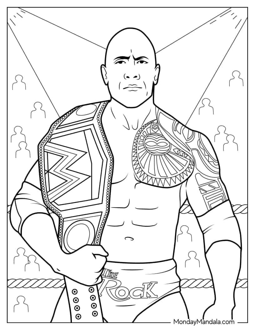 Wwe coloring pages â