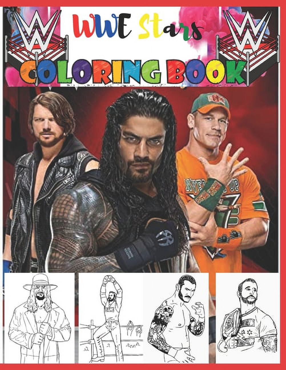 Wwe stars coloring book for kids and adults with fun easy and relaxing high