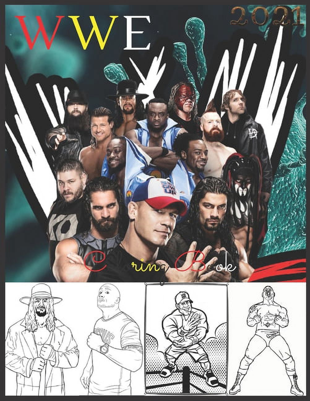 Wwe coloring book coloring book for kids and adults with fun easy and relaxing high